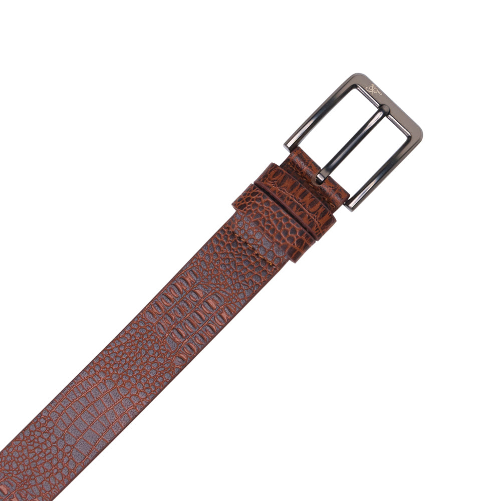 Crocodile Texture Leather Belt