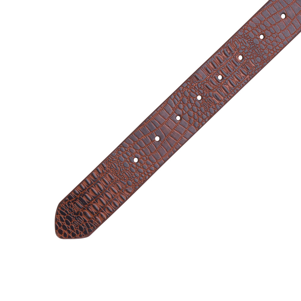 Crocodile Texture Leather Belt