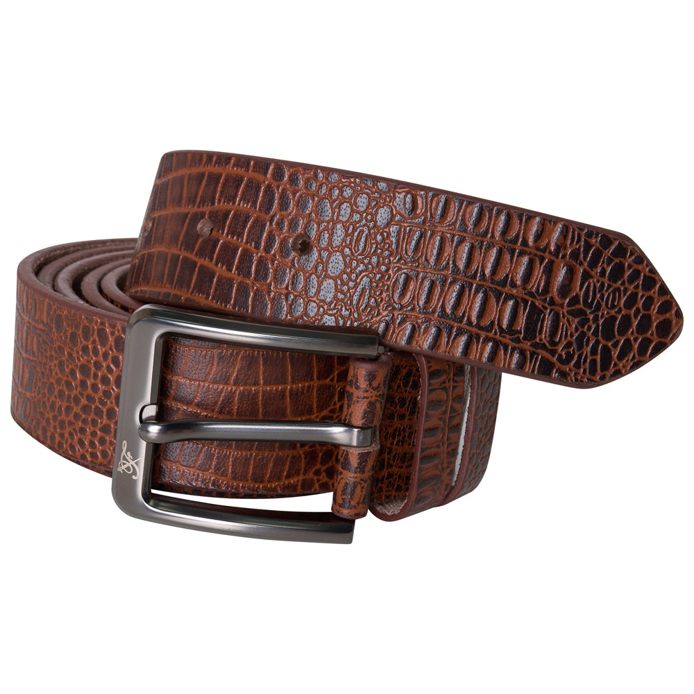 Crocodile Texture Leather Belt