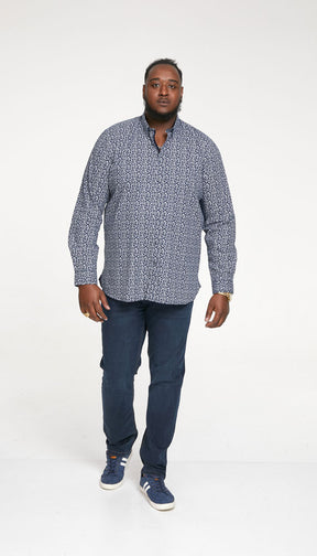 'Larry' Small Floral Print Long Sleeve Shirt