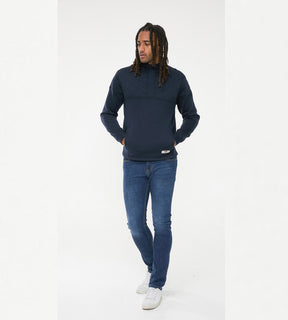 Tall Fit 'Swann' Quilted Top Panel 1/4 Zip Sweatshirt