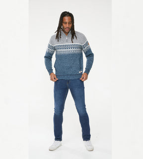 Tall Fit Ruddington' Fairisle Knit 1/4 Zip Jumper