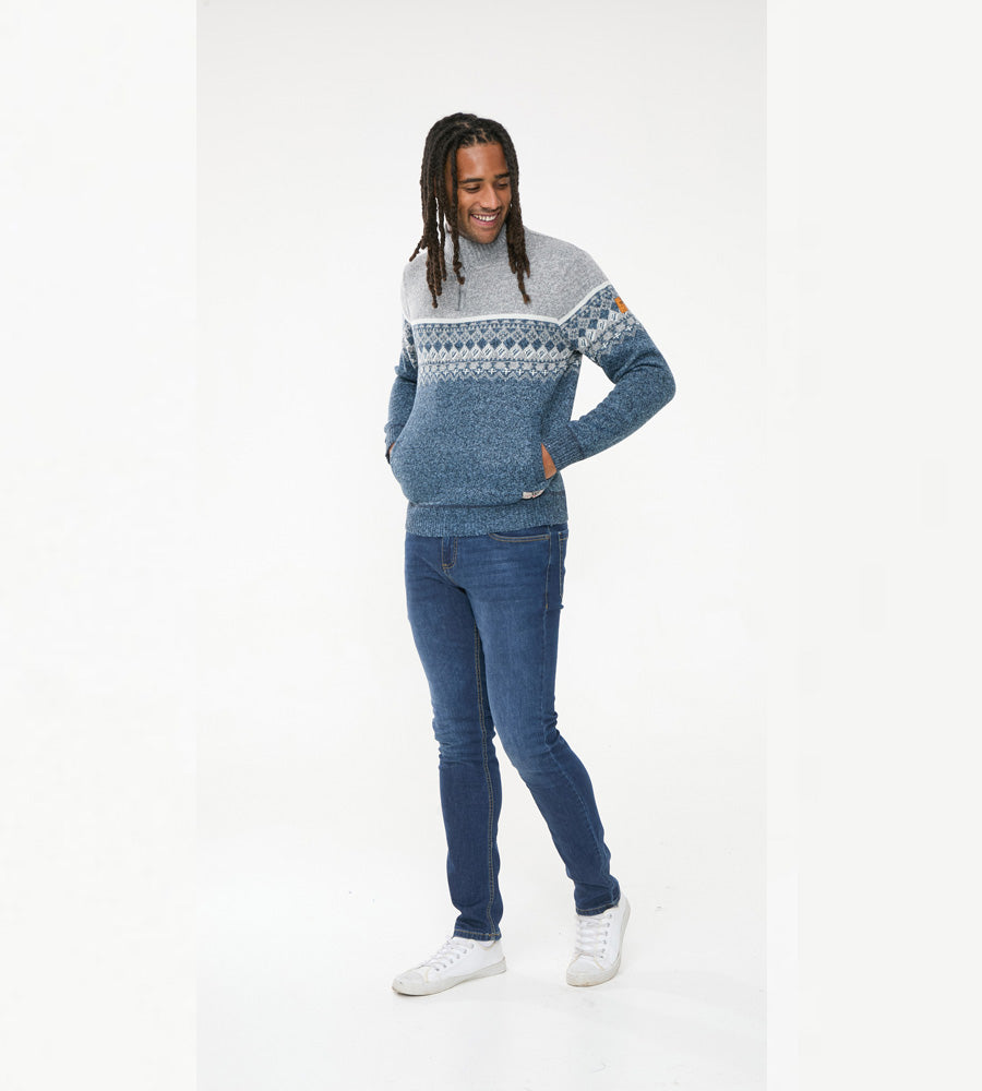 Tall Fit Ruddington' Fairisle Knit 1/4 Zip Jumper