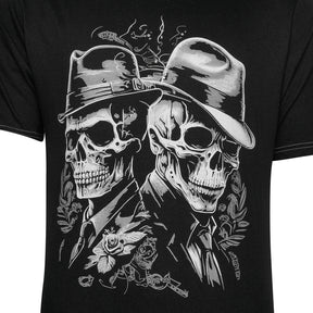 Twin Gentleman Skull Print T-Shirt
