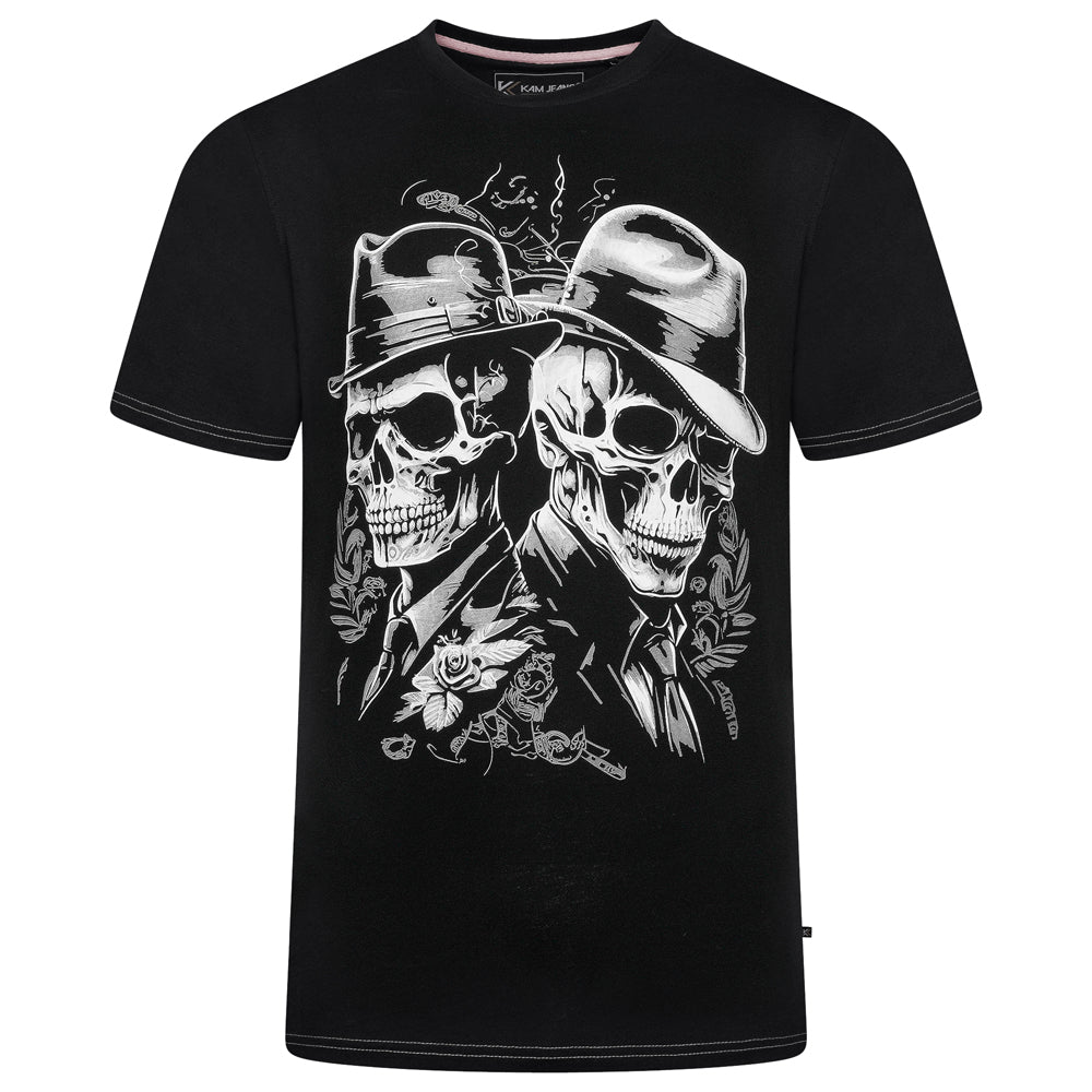 Twin Gentleman Skull Print T-Shirt