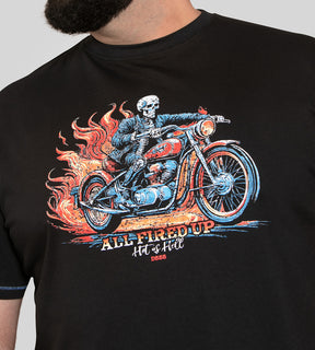 'DEWSBURY' Skeleton On A Bike Print T-Shirt
