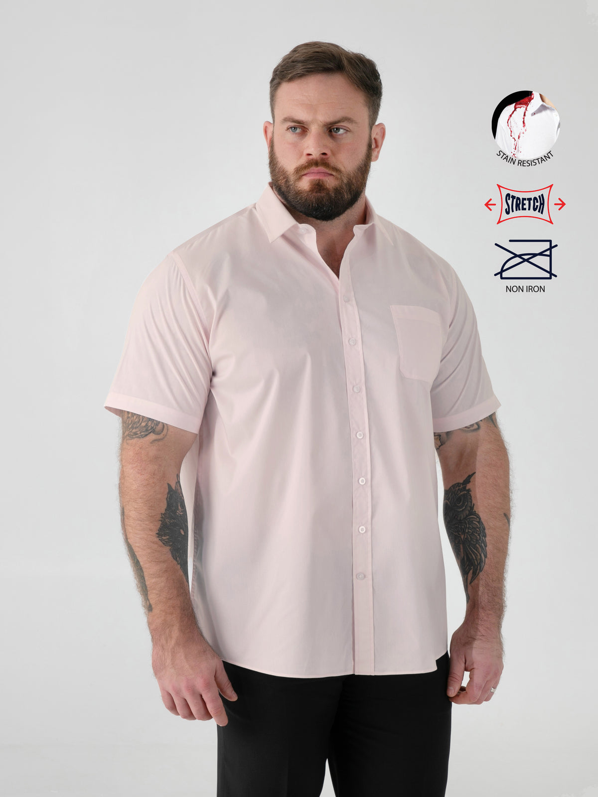 'LUCAS' Ultimate Stain Resist Non Iron Short Sleeve Shirt
