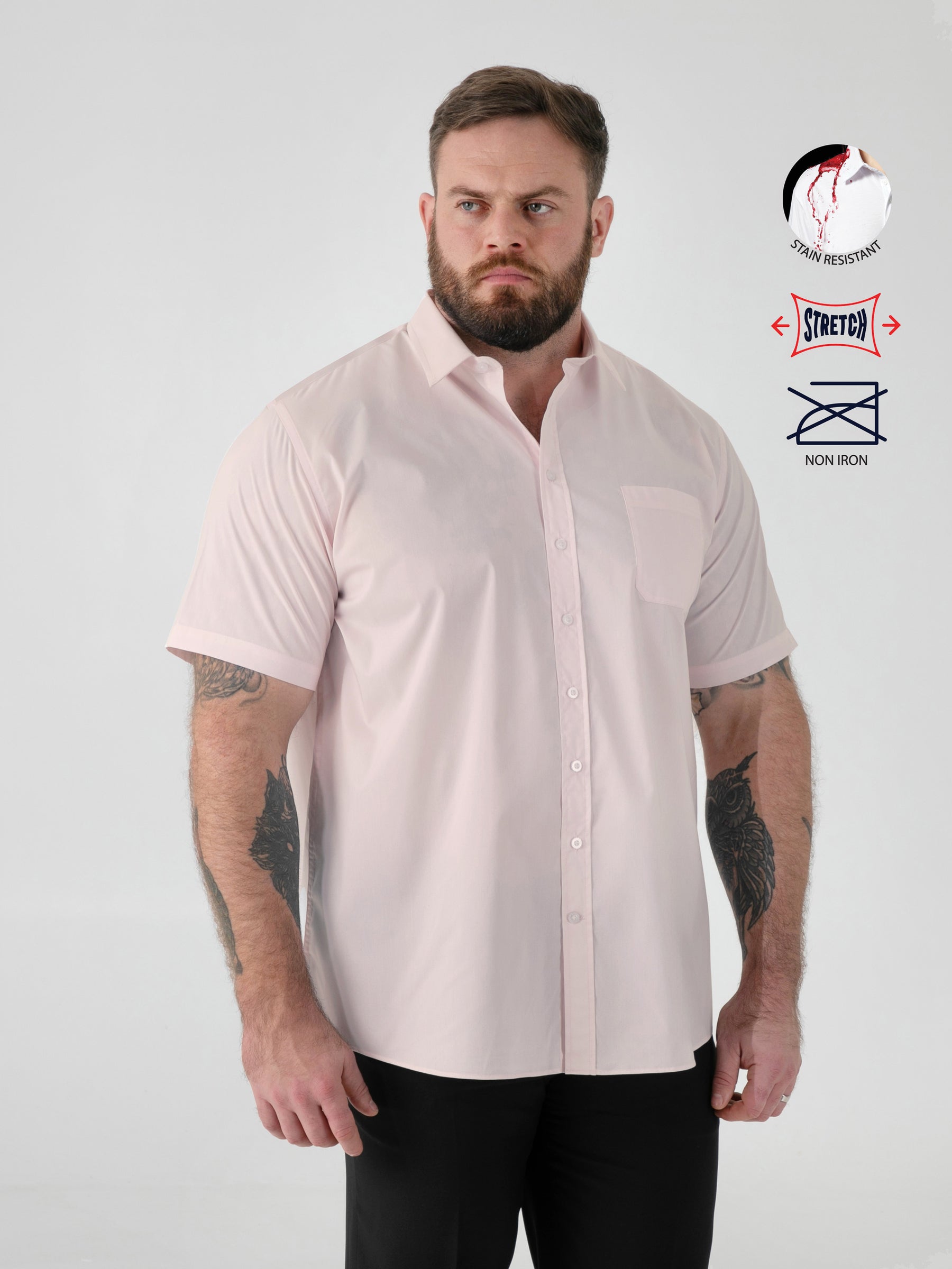 'LUCAS' Ultimate Stain Resist Non Iron Short Sleeve Shirt