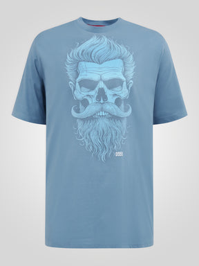 'Miller' Bearded Skull Print T-Shirt