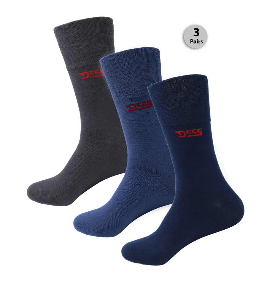 'Harold' 3 Pack Plain Extra Wide Comfort Fit Socks