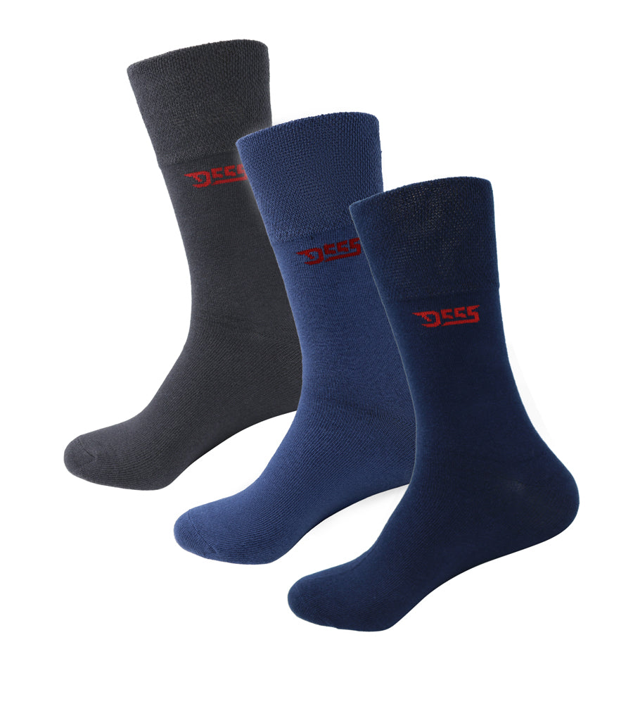 'Harold' 3 Pack Plain Extra Wide Comfort Fit Socks