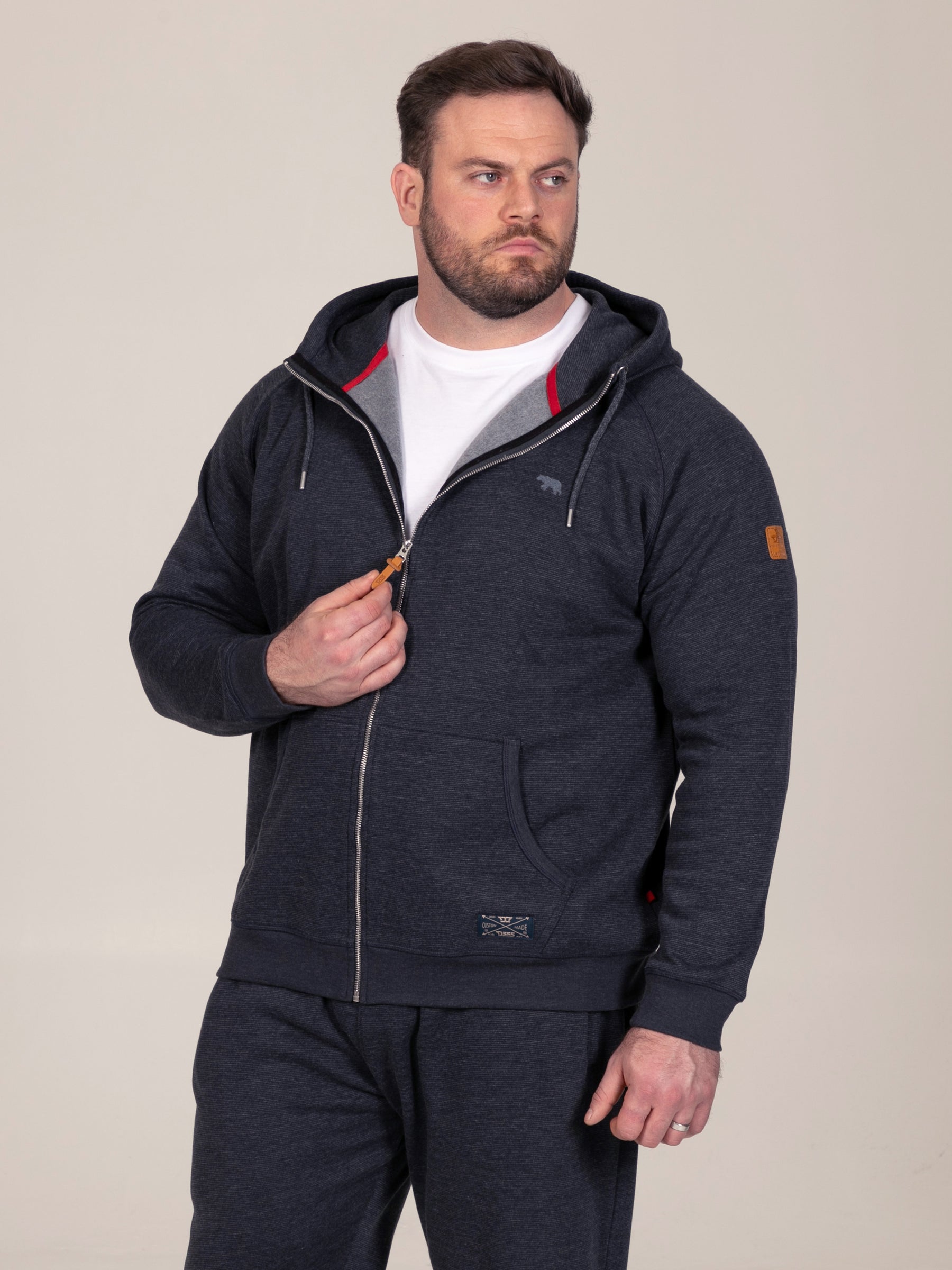 'Ernest' Fine Stripe Zip Through Hoody