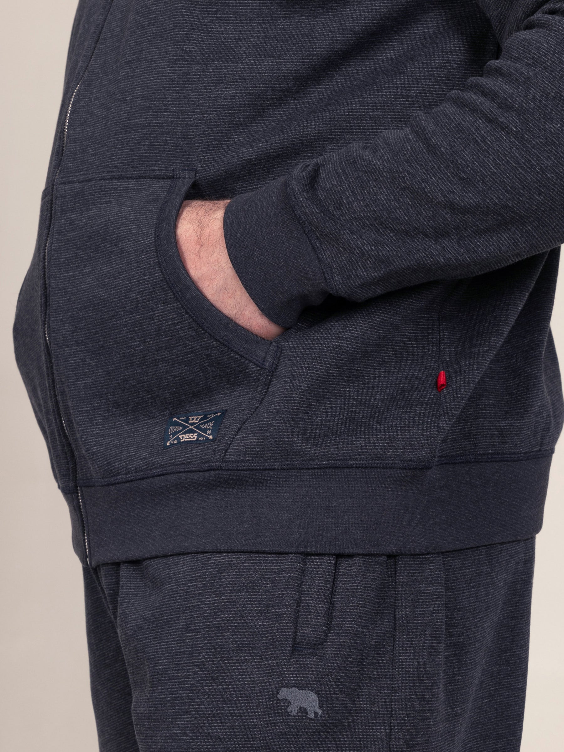 'Ernest' Fine Stripe Zip Through Hoody