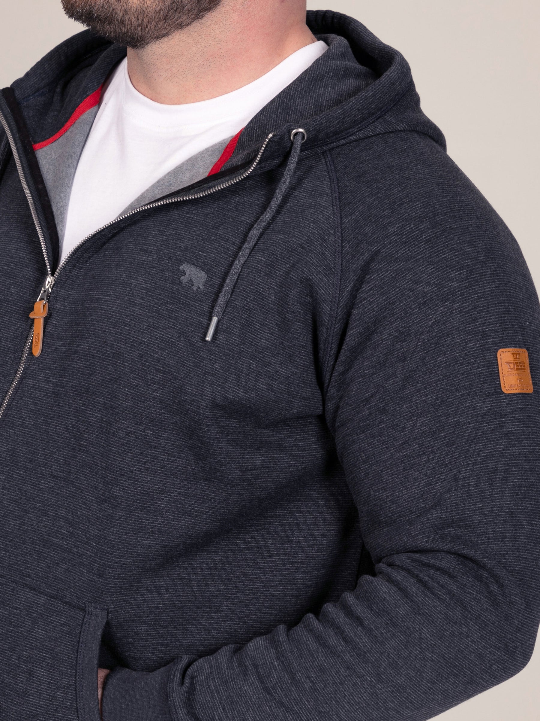 'Ernest' Fine Stripe Zip Through Hoody