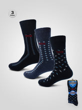 'Harold' 3 Pack Patterned Extra Wide Comfort Fit Socks