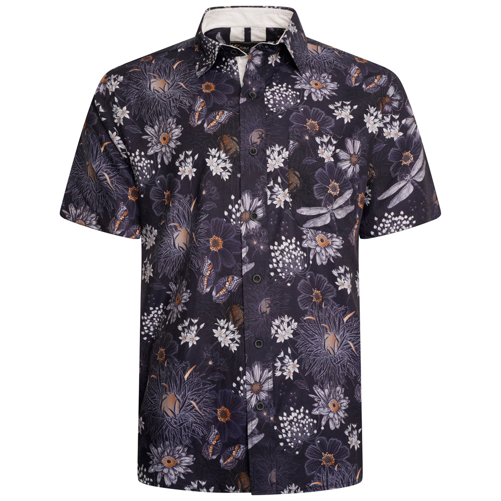 Tall Fit Dragonfly Print Short Sleeve Shirt