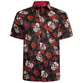 Tall Fit Rose & Skull Print Short Sleeve Shirt