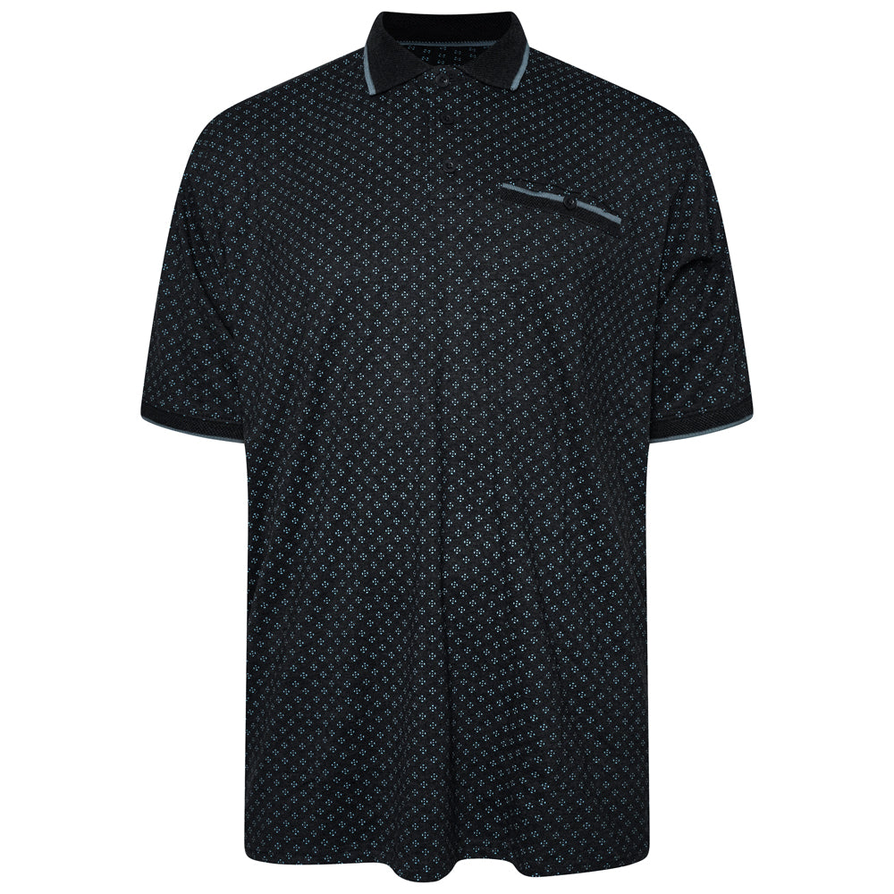 All Over Print Jacquard Collar Polo Shirt