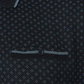 All Over Print Jacquard Collar Polo Shirt