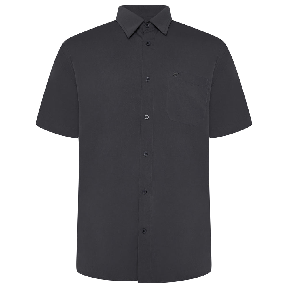 Plain Textured Short Sleeve Shirt