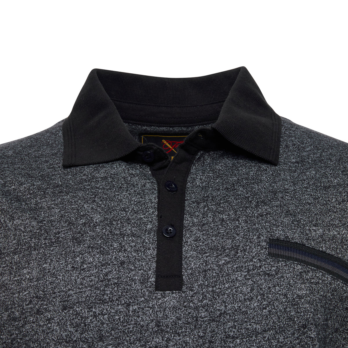 Contrast Collar Melange Polo Shirt