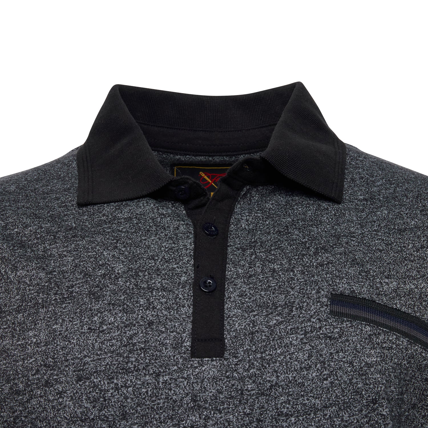 Contrast Collar Melange Polo Shirt