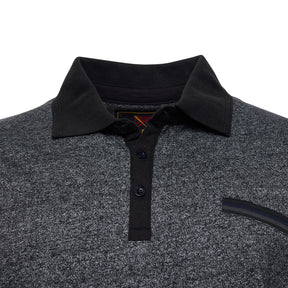 Contrast Collar Melange Polo Shirt