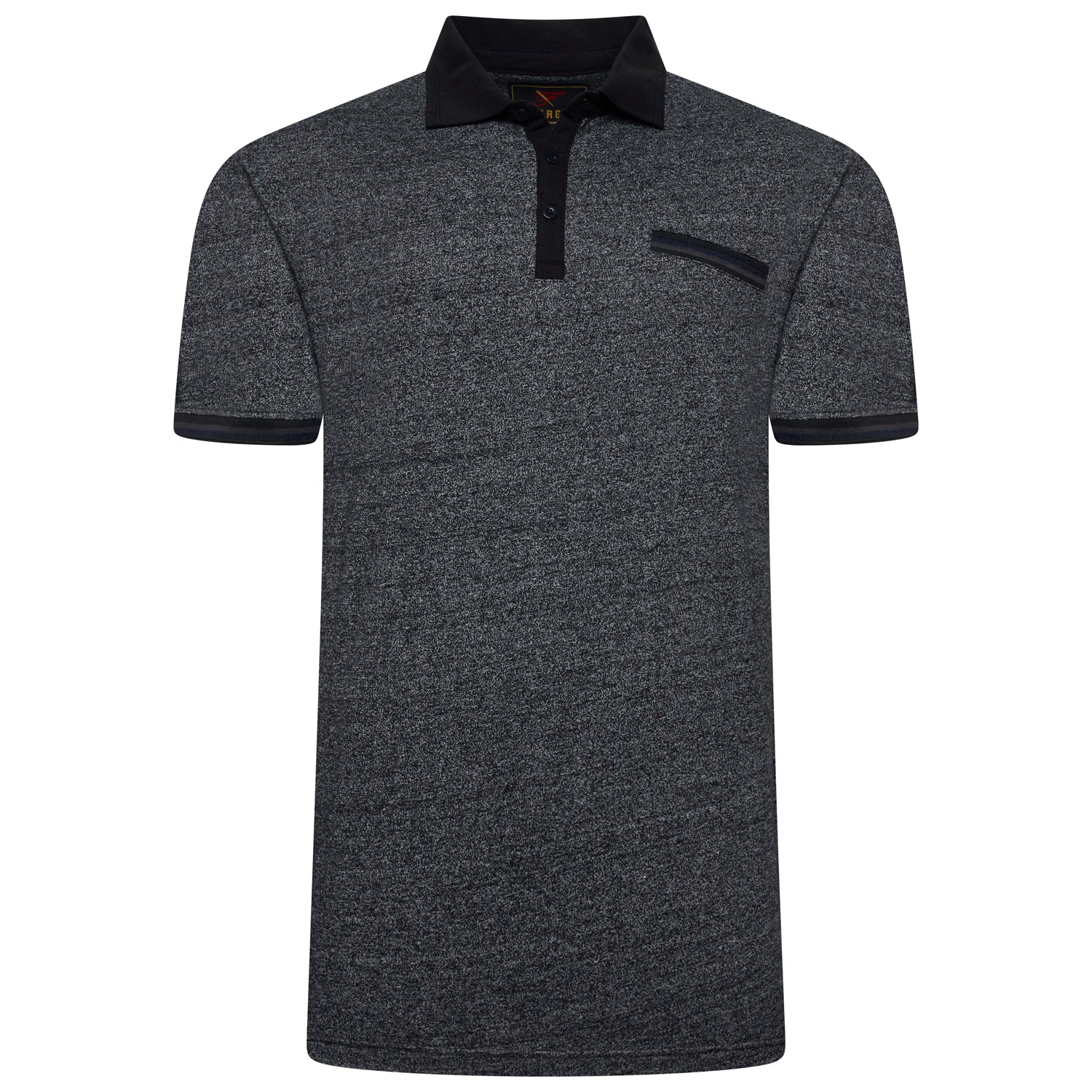 Contrast Collar Melange Polo Shirt