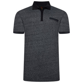 Contrast Collar Melange Polo Shirt