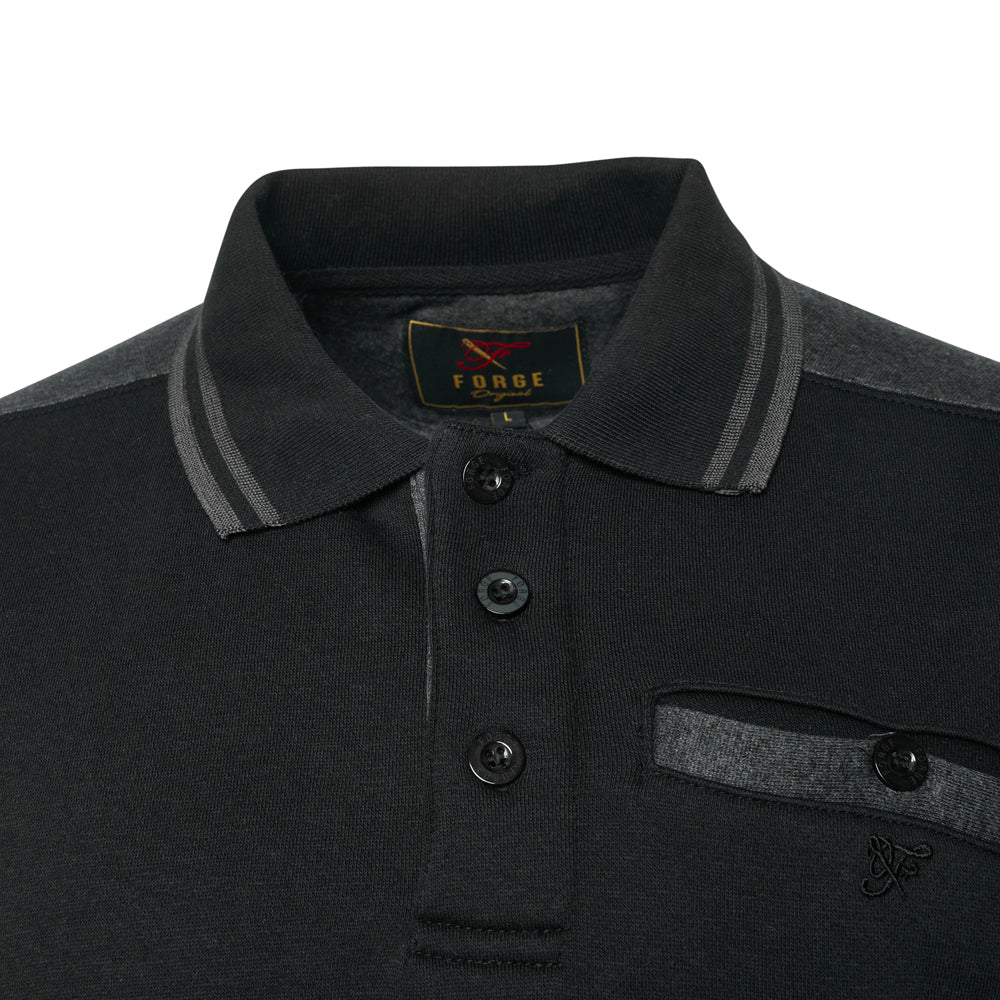 Tipped Collar Polo Sweatshirt