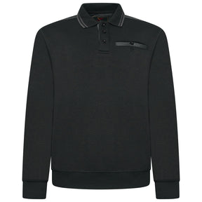Tipped Collar Polo Sweatshirt