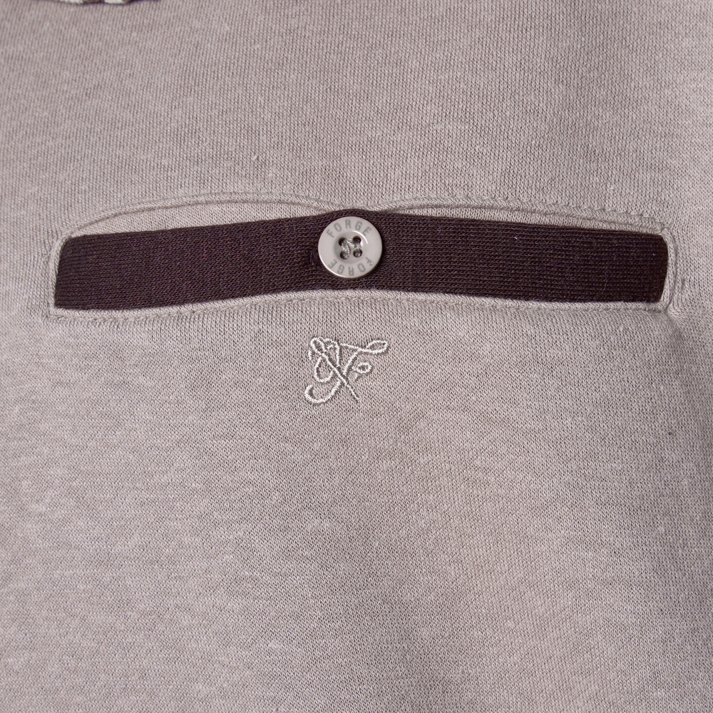 Tipped Collar Polo Sweatshirt