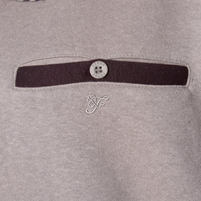 Tipped Collar Polo Sweatshirt