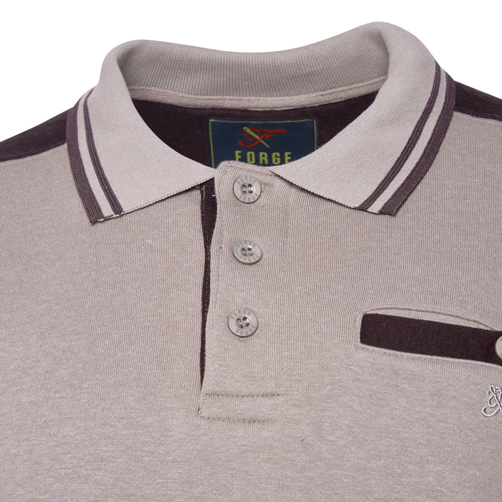 Tipped Collar Polo Sweatshirt
