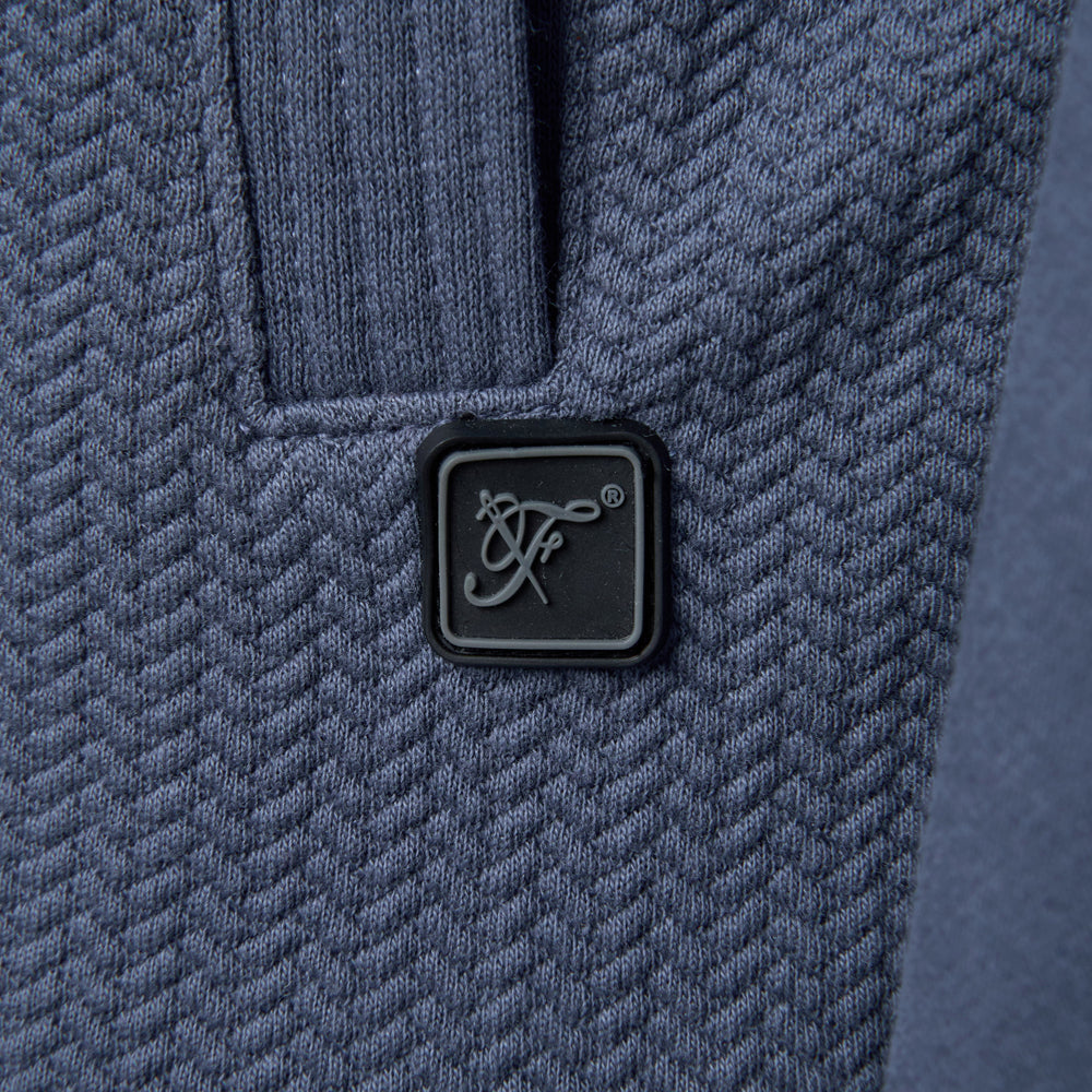 Full Zip Textured Jersey Sweat Top