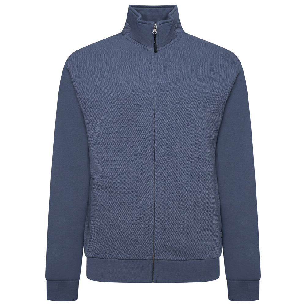 Full Zip Textured Jersey Sweat Top