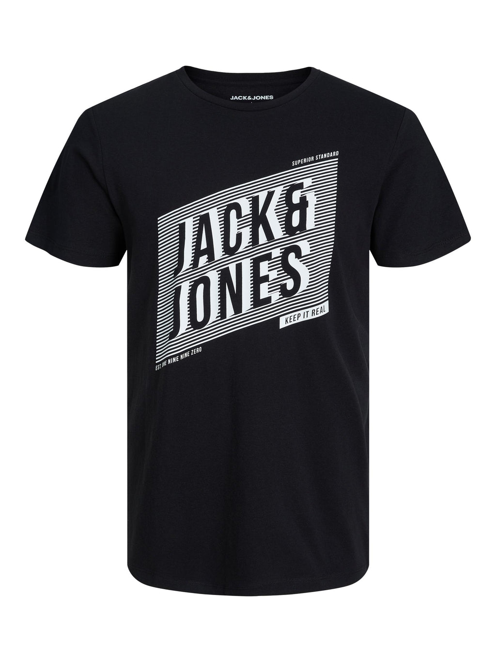 JACK & JONES Jjjeff Monocromatico Shape Tee SS Crew Neck, Bianco, XS JACK & JONES Jjjeff Monocromatico Shape Tee SS Crew Neck, Bianco, XS