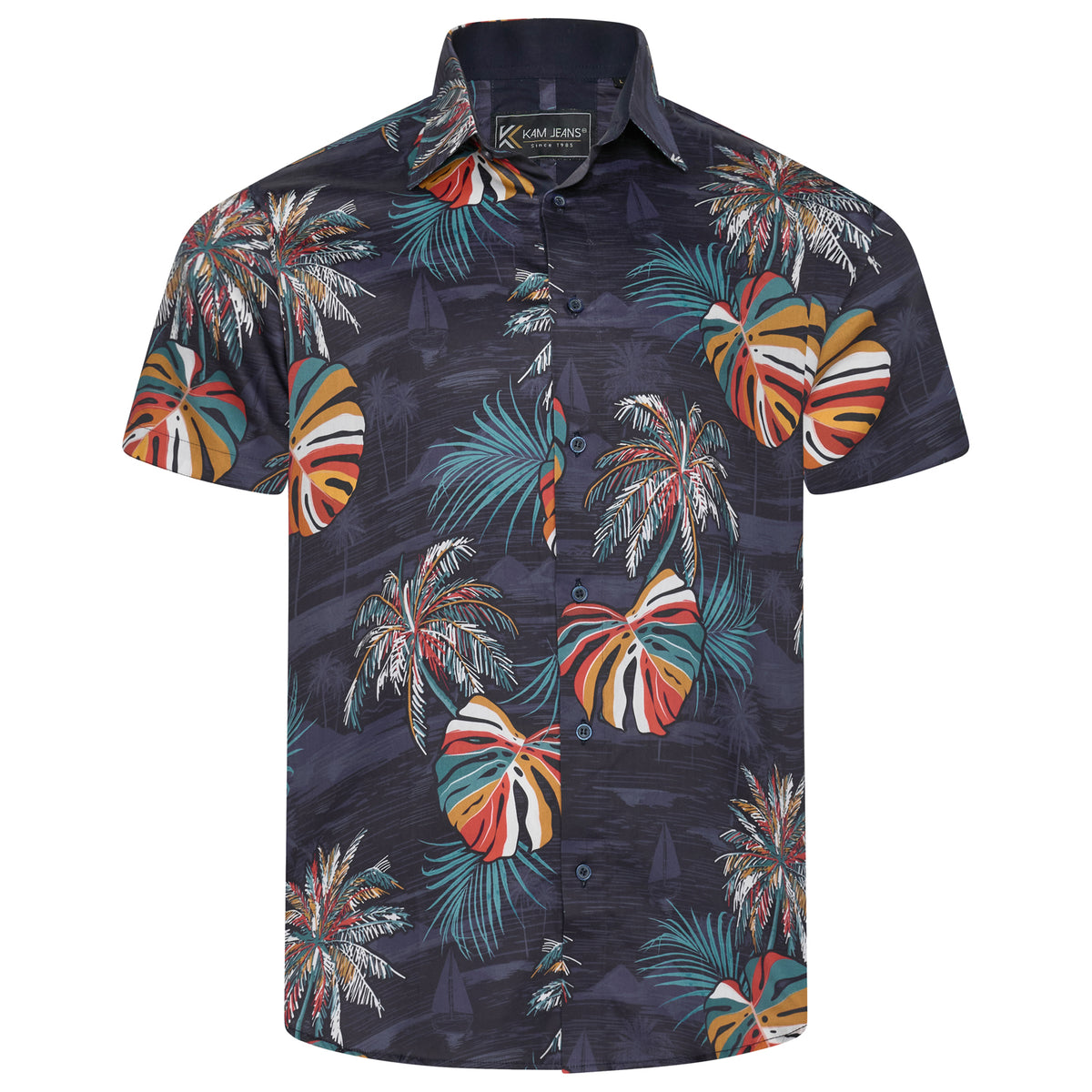 Palm Print Short Sleeve Shirt