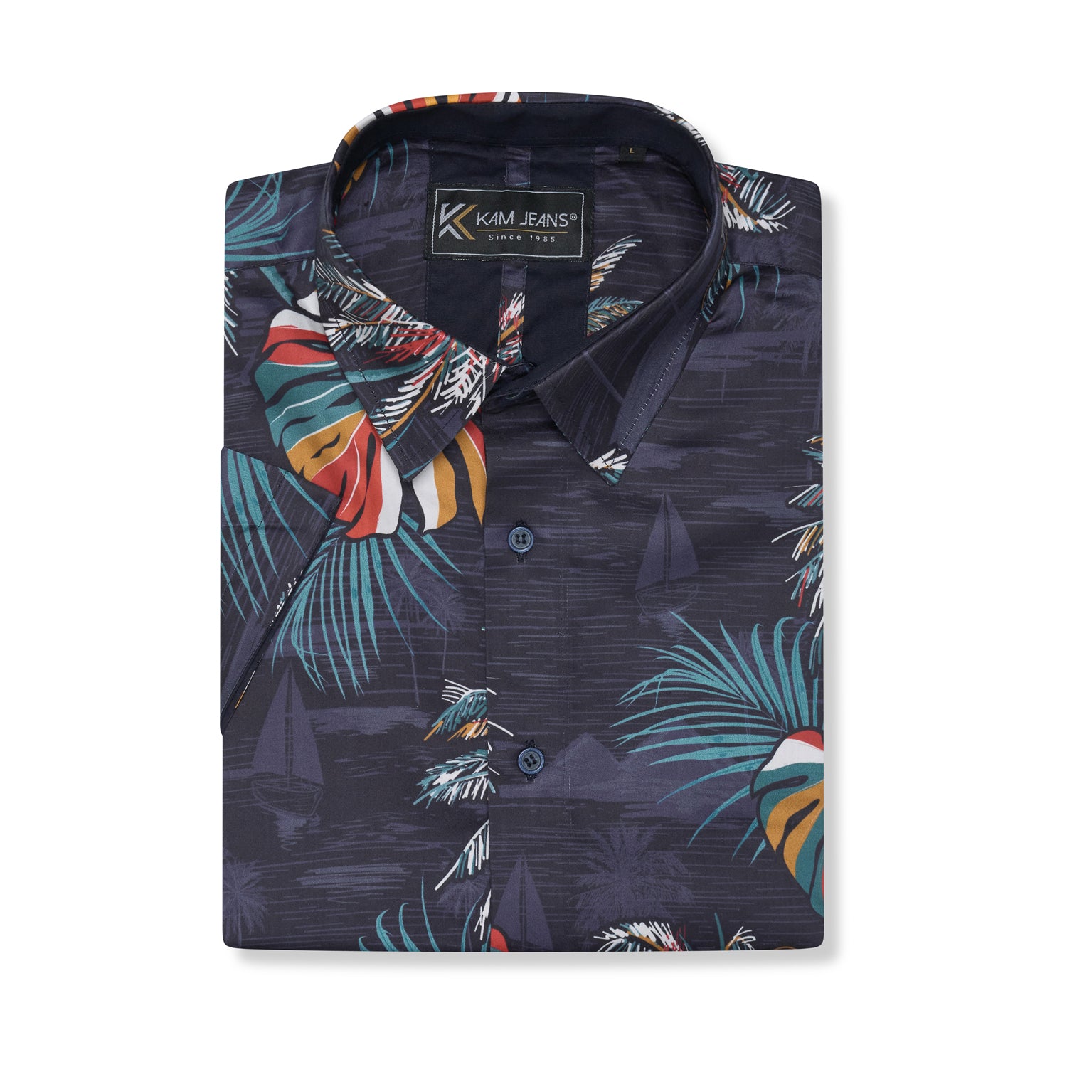 Palm Print Short Sleeve Shirt