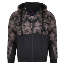 Camo Panelled Zip Through Hoody