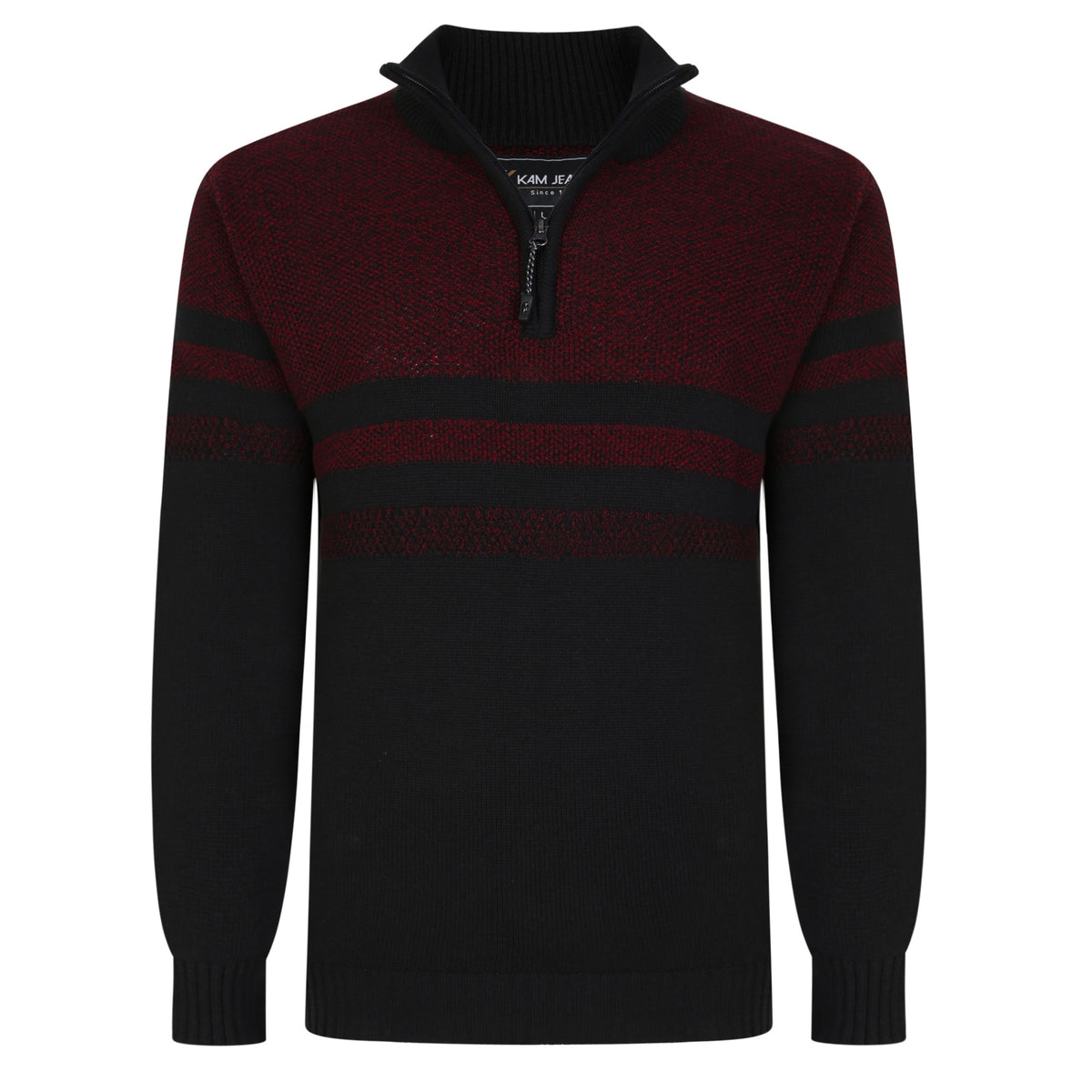 1/4 Zip Stripe Marl Jumper