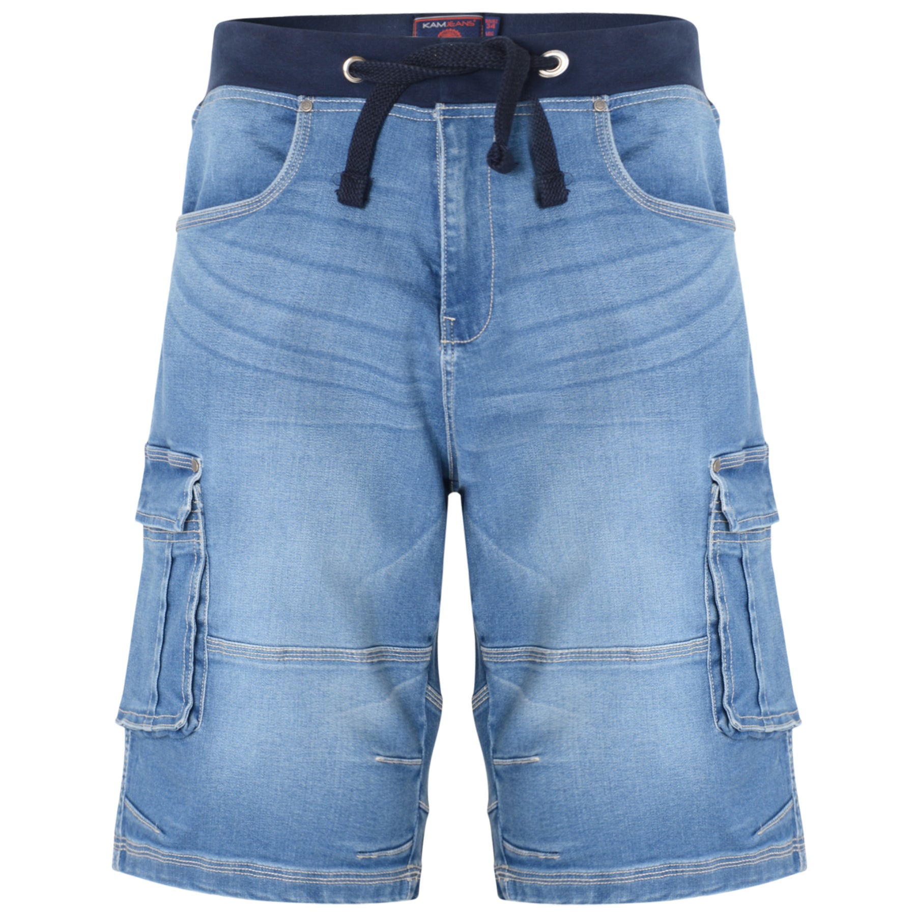 KAM Jeans Dito Elastic Waist Denim Cargo Shorts - Main Image