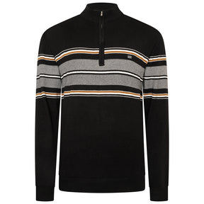 1/4 Zip Stripe Knitted Top