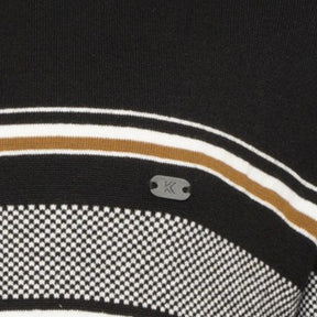 1/4 Zip Stripe Knitted Top