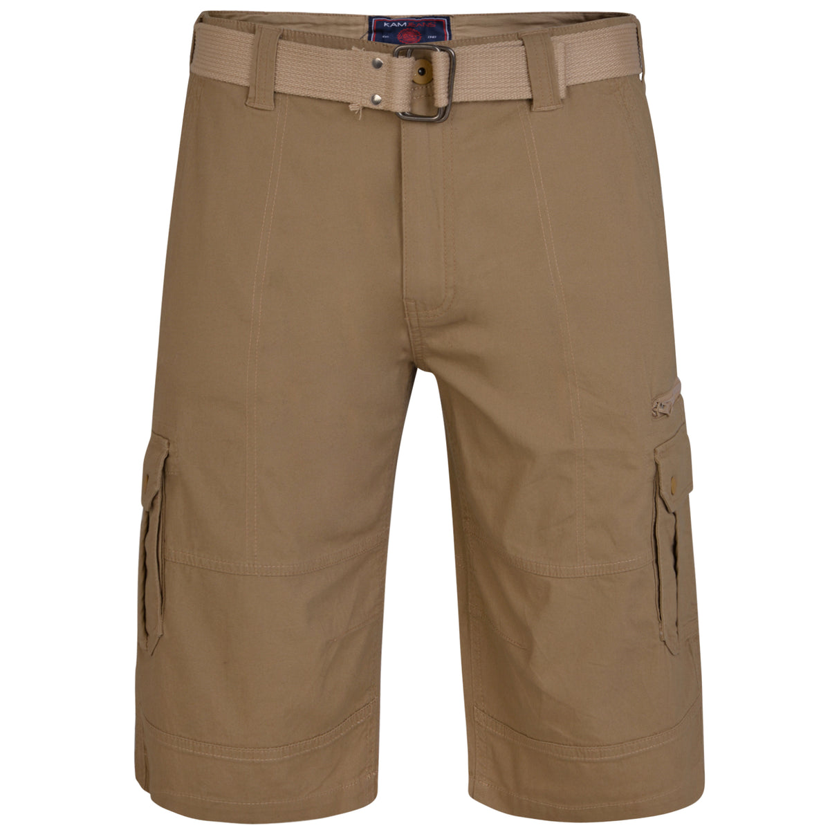 Belted Cargo Stretch Shorts