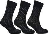 3 Pack Cotton Blend Patterned Socks