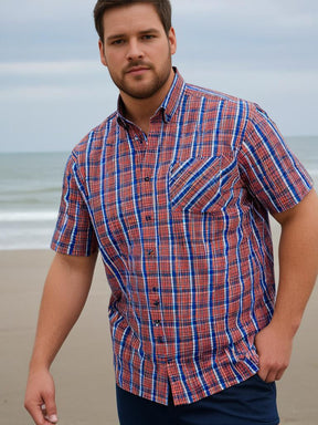 Contrast Check Short Sleeve Shirt