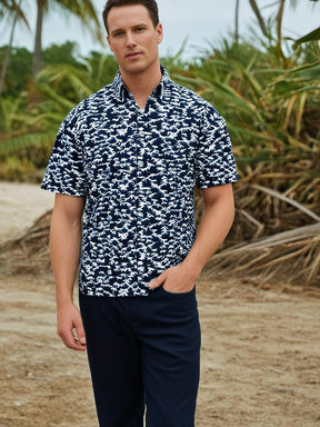 Palm Print Short Sleeve Shirt