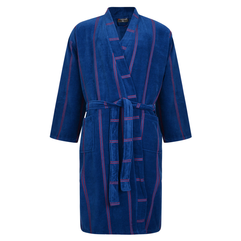 Velour Stripe Dressing Gown