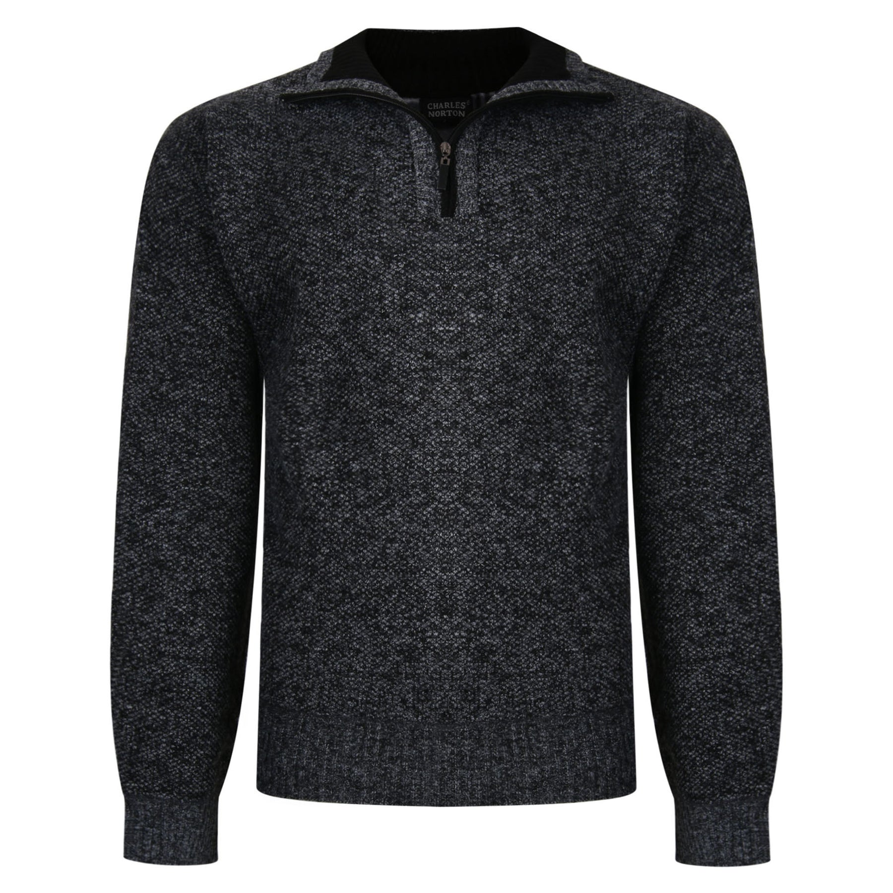 3/4 Zip Bonded Knit Pullover